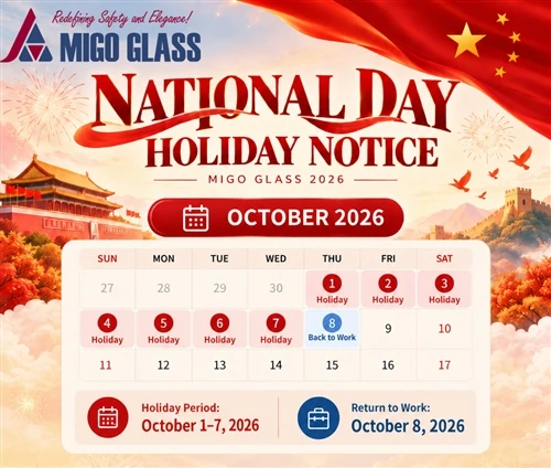 اعلامیه تعطیلات روز ملی چین MIGO Glass 2026