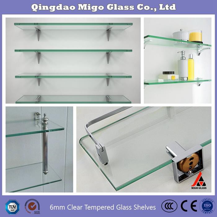 Glass bathroom shelf
