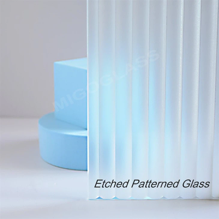 Frosted fluted glass
